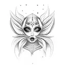 lillith goddess with grim riper  tattoo design idea