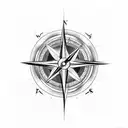 Compass with arrow and accounting symbols tattoo design idea