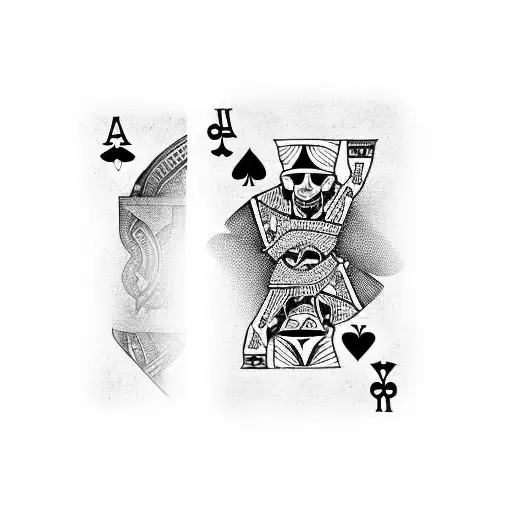 pair of aces playing cards tattoo design idea