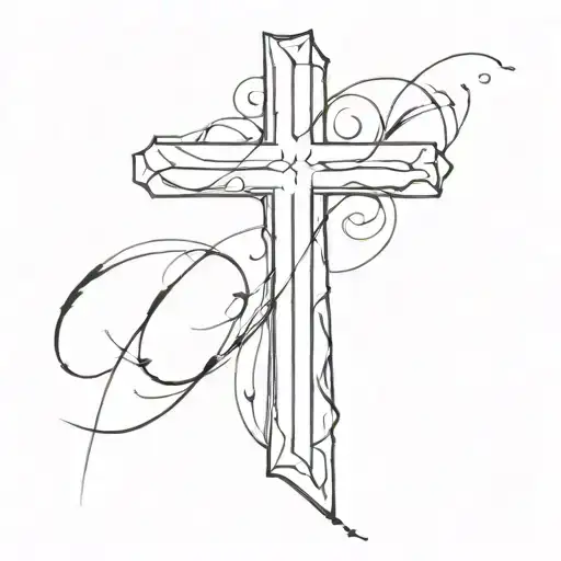 a cross and a signature for my dad that passed away tattoo design idea