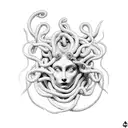 medusa segurando a cabeça do perseu tattoo design idea