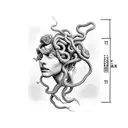 medusa segurando a cabeça do perseu tattoo design idea