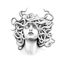 medusa segurando a cabeça do perseu tattoo design idea