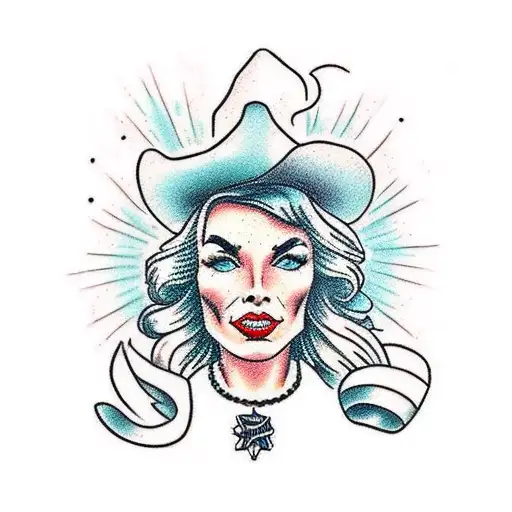 Western cowgirl rustic tattoo tattoo design idea