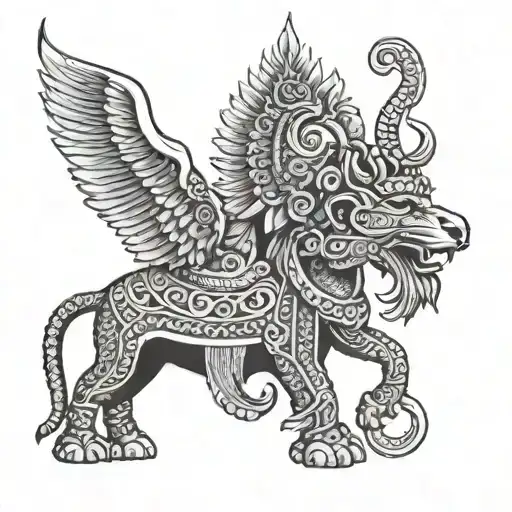 lamassu on the neck tattoo tattoo design idea