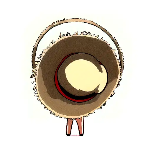 Luffy's iconic straw hat tattoo design idea