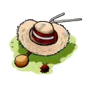 Luffy's iconic straw hat tattoo design idea