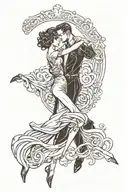 Latin dancing couple tattoo design idea