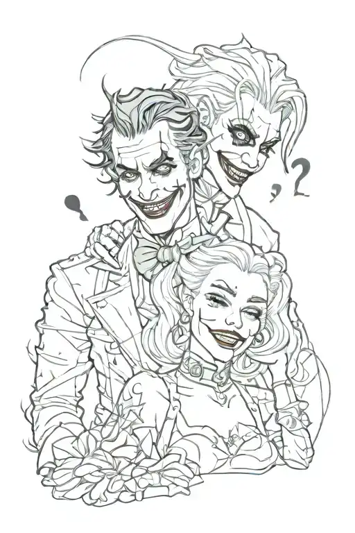 joker and harley quinn tattoo design idea