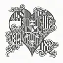 maryland state flag in a heart shape tattoo design idea