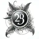 circle with 20 numbers around outside  tattoo design idea