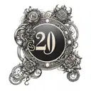 circle with 20 numbers around outside  tattoo design idea