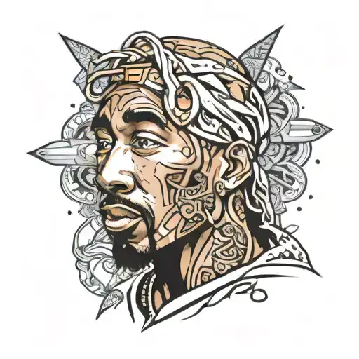 2pac tattoo design idea
