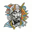 2pac tattoo design idea