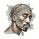 2pac tattoo design idea