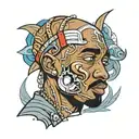 2pac tattoo design idea