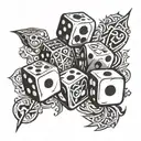 Dice 3, 14 tattoo design idea
