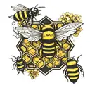 wu tang honeycomb with killer bee hive tattoo design idea
