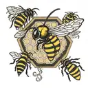wu tang honeycomb with killer bee hive tattoo design idea