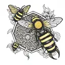 wu tang honeycomb with killer bee hive tattoo design idea