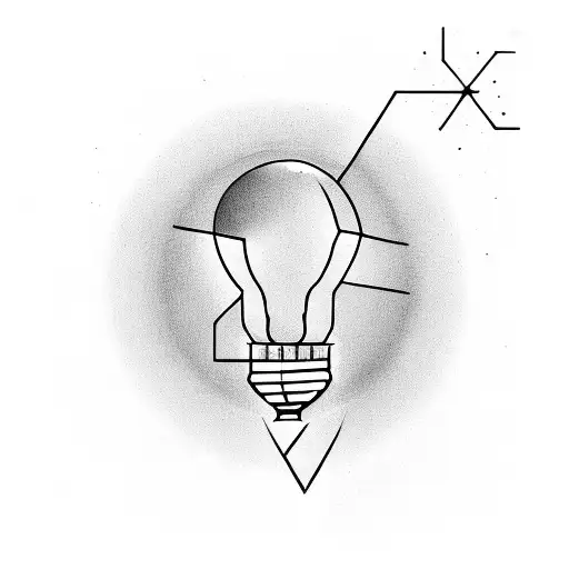 lightbulb, dainty, small,  cross inside, line art tattoo design idea