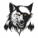Evil Wolf face tattoo design idea