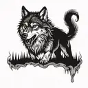 Evil Wolf face tattoo design idea
