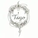 On my left arm a tattoo with my brother's name (tiago ferreira) tattoo design idea