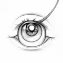a single eye, rough draft style drawing, with one tear drop falling from the eye tattoo design idea