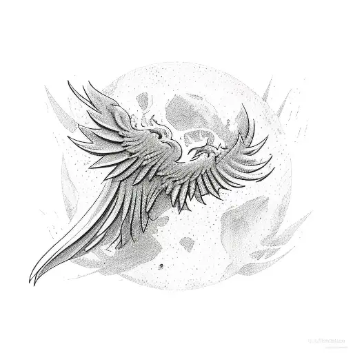 full sleeve phoenix  tattoo design idea