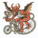 devil on a bicycle tattoo design idea