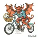 devil on a bicycle tattoo design idea