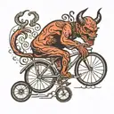 devil on a bicycle tattoo design idea