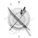 a match into water tattoo design idea