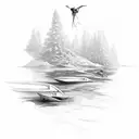 a match into water tattoo design idea