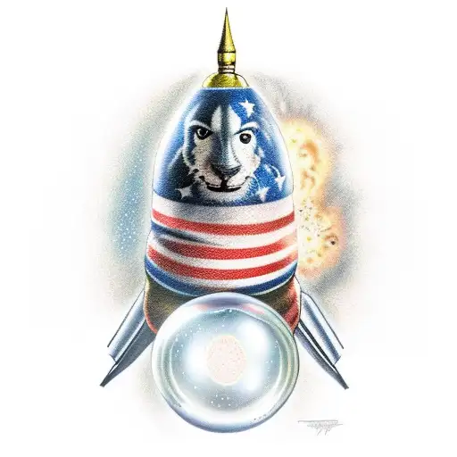 Rocky Balboa rocket bubble tattoo design idea