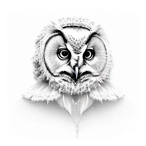 A new-school style tattoo of a wise owl wearing a judge's wig tattoo design idea