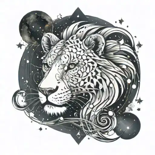 constellation for leo zodiac sign tattoo design idea