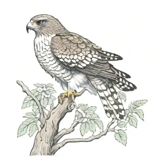 New Zealand hawk perched tattoo design idea