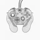 An Xbox controller morphing into a money tree with intricate dotwork details tattoo design idea