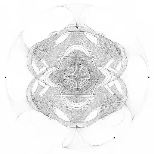 Fractals, spirals geometric  tattoo design idea