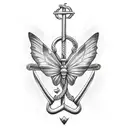 butterfly pulling anchor tattoo design idea