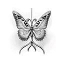 butterfly pulling anchor tattoo design idea