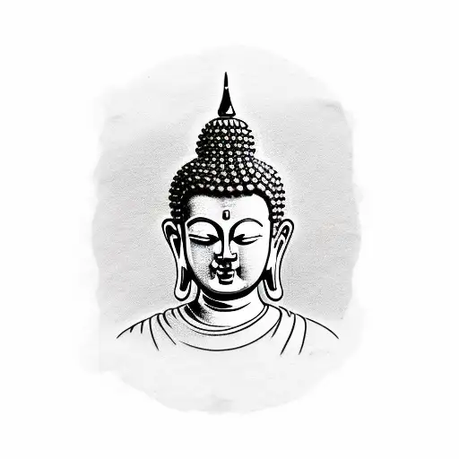 Buddha face tattoo design idea