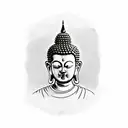 Buddha face tattoo design idea