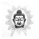 Buddha face tattoo design idea