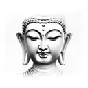 Buddha face tattoo design idea