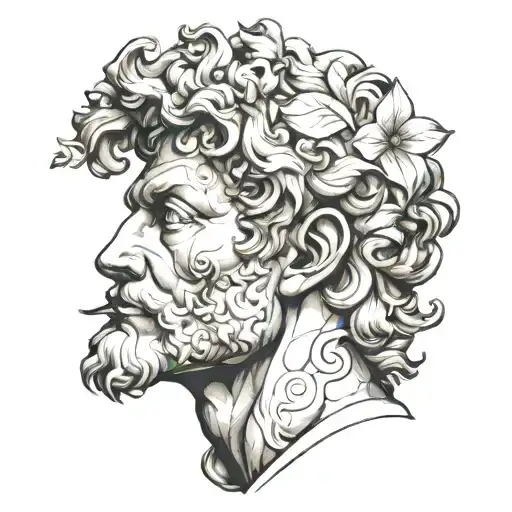 Michelangelo's David no border, just the face tattoo design idea