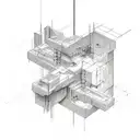 A carpenter constructing a techno-inspired sculpture tattoo design idea