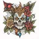 villa tattoo design idea